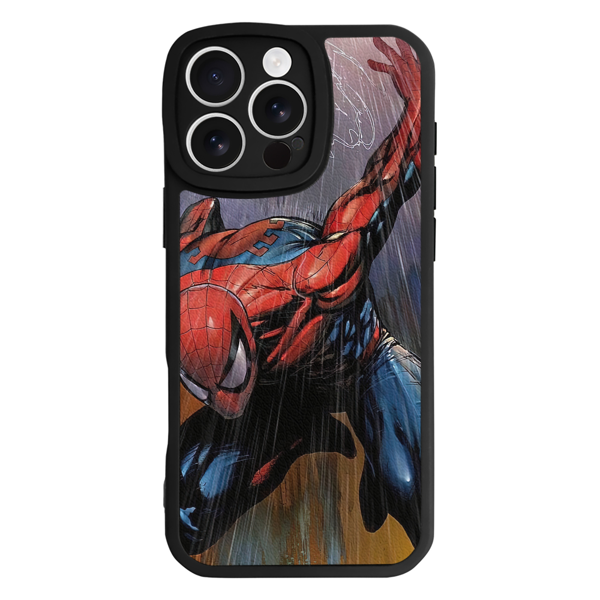 （画像用） Spider Man スパイダーマン 【iPhone 16シリーズ対応】シリコンスマホケース（レザー調） 材質：シリコン